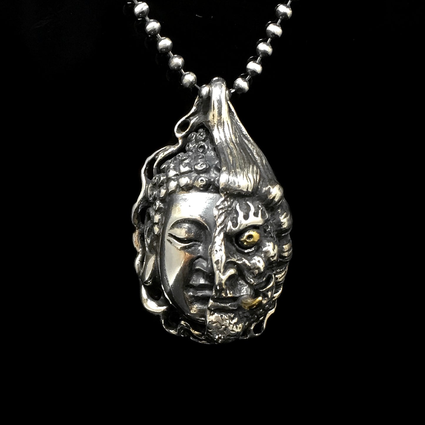 Retro 925 Sterling Silver Buddhism Buddha Pendant