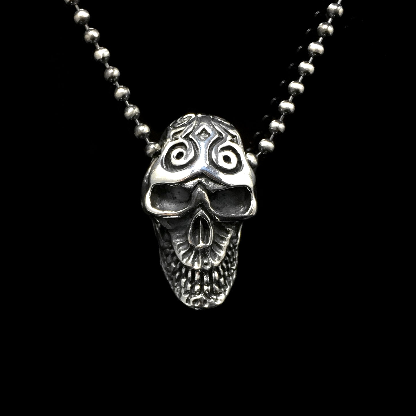 Retro Skull 925 Sterling Silver Pendant
