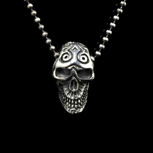 Retro Skull 925 Sterling Silver Pendant