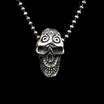 Retro Skull 925 Sterling Silver Pendant
