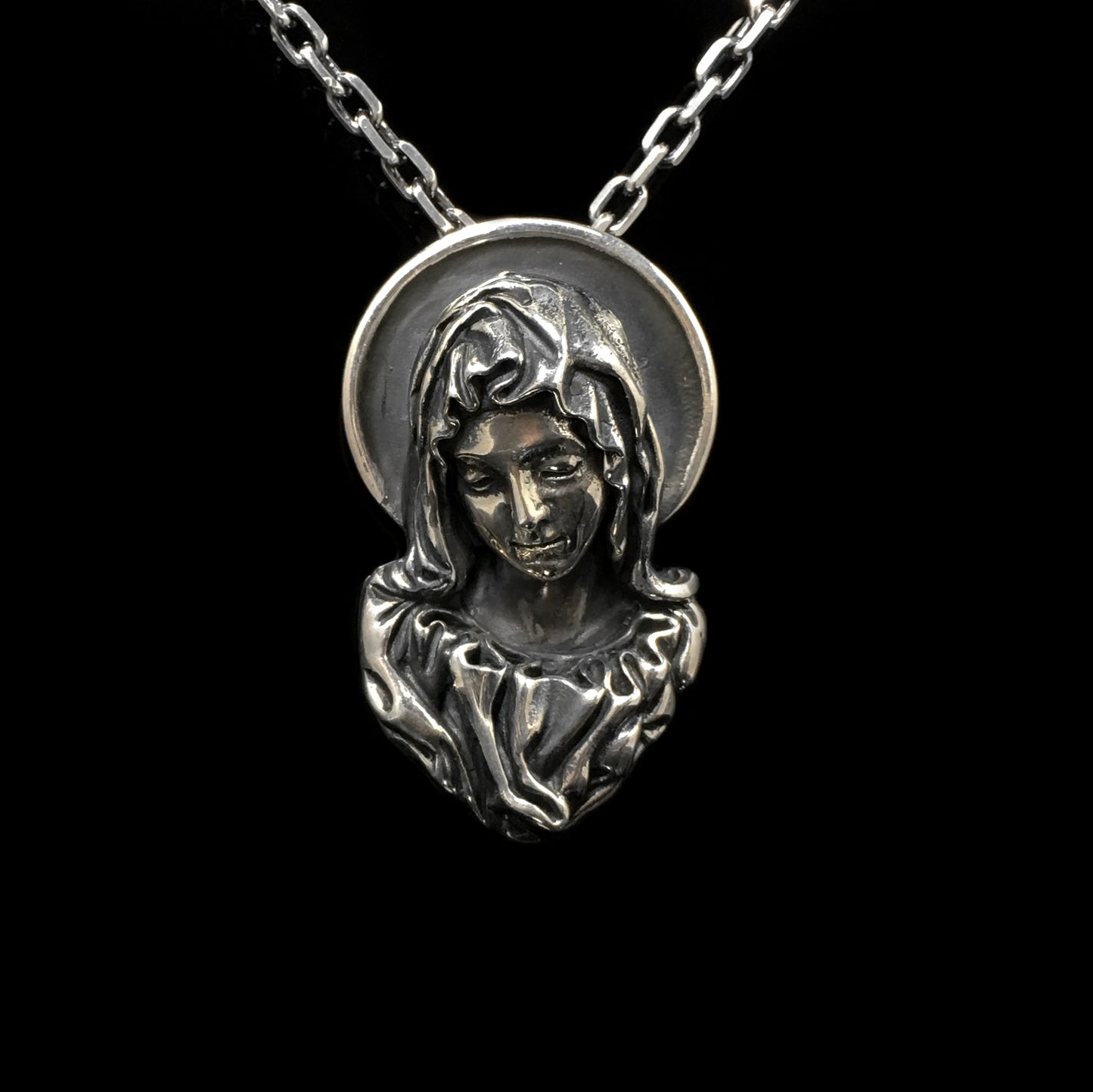 Virgin Mary Couple Retro 925 Silver Pendant