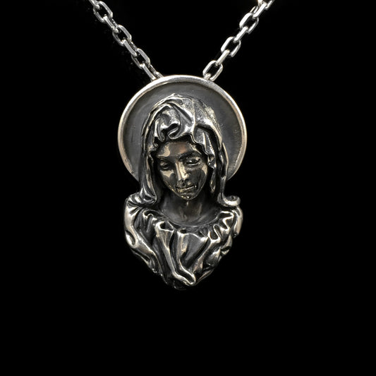 Virgin Mary Couple Retro 925 Silver Pendant