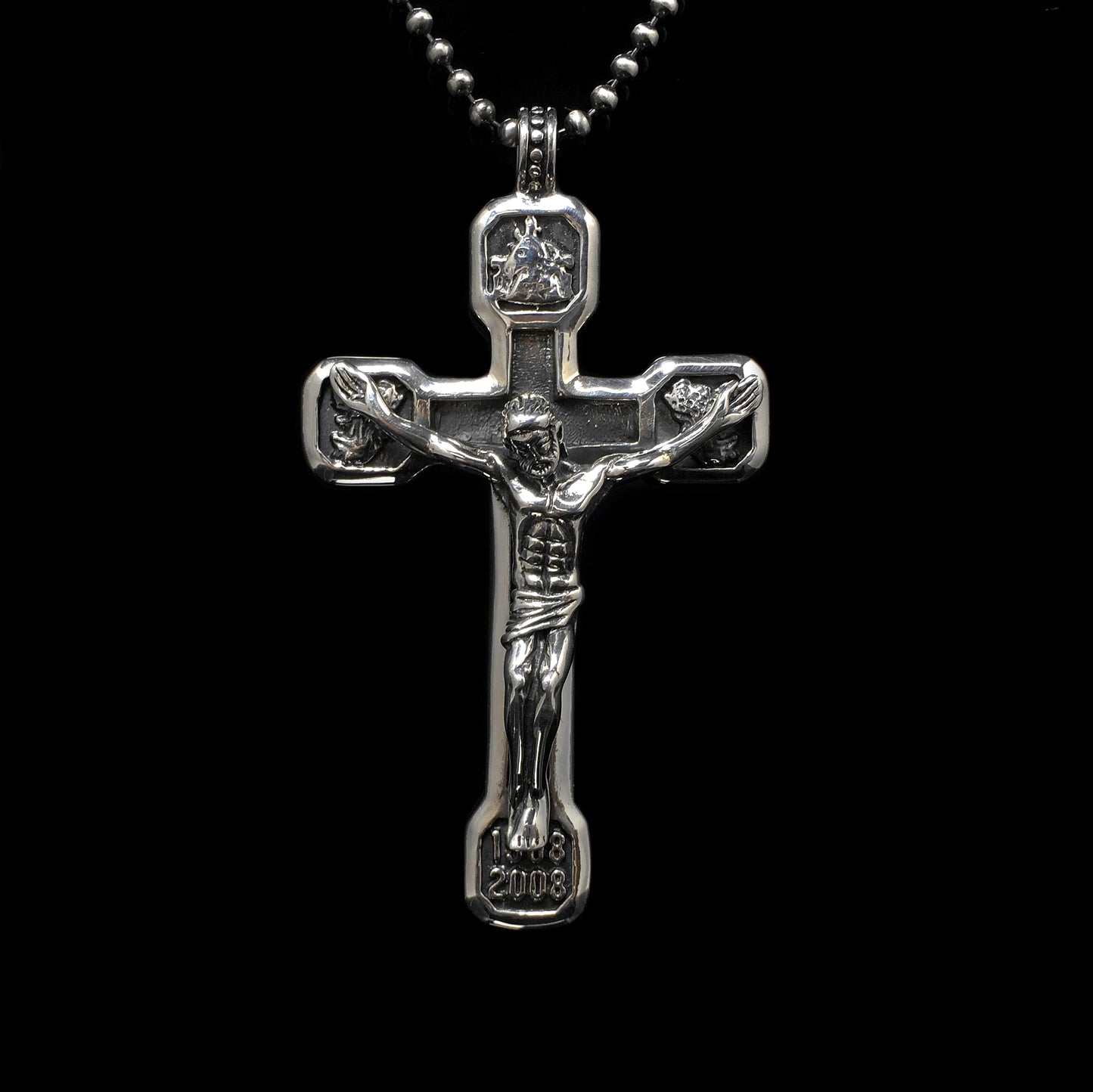 Jesus Large Cross 925 Silver Pendant