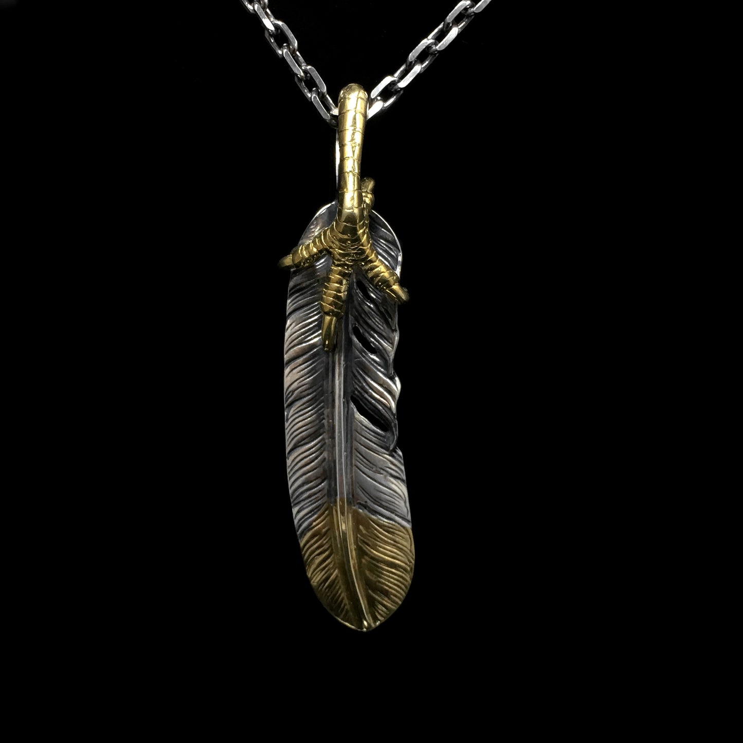 Left Eagle Claw Feather Retro 925 Silver Pendant  Japan Takahashi Goro
