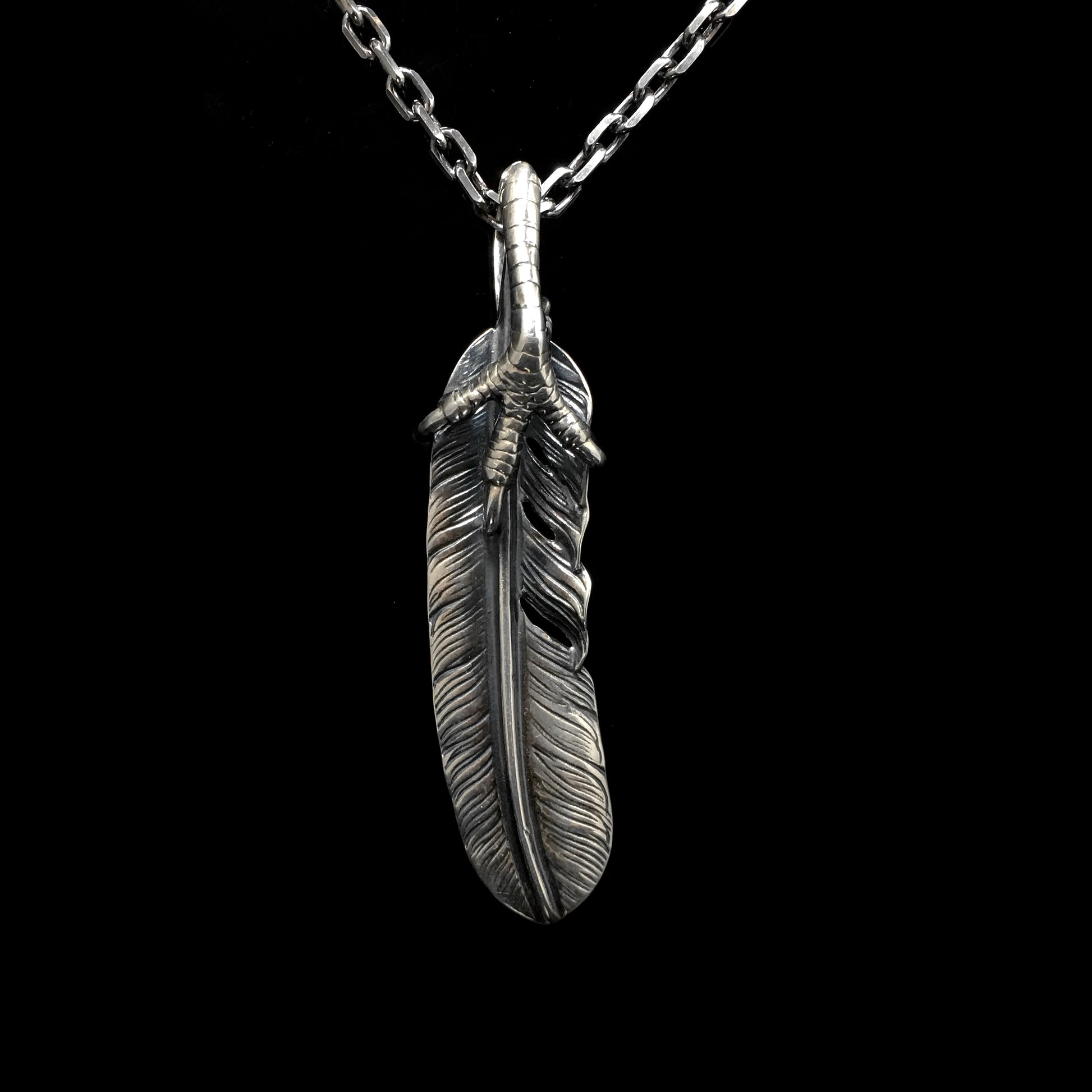 Left Eagle Claw Feather Retro 925 Silver Pendant  Japan Takahashi Goro