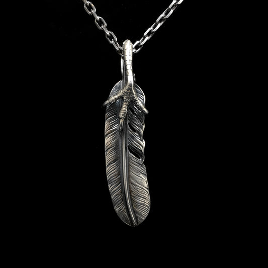 Left Eagle Claw Feather Retro 925 Silver Pendant  Japan Takahashi Goro