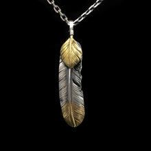 Load image into Gallery viewer, Left Feather Leaf Retro 925 Silver Pendant Takahashi Goro with Brass
