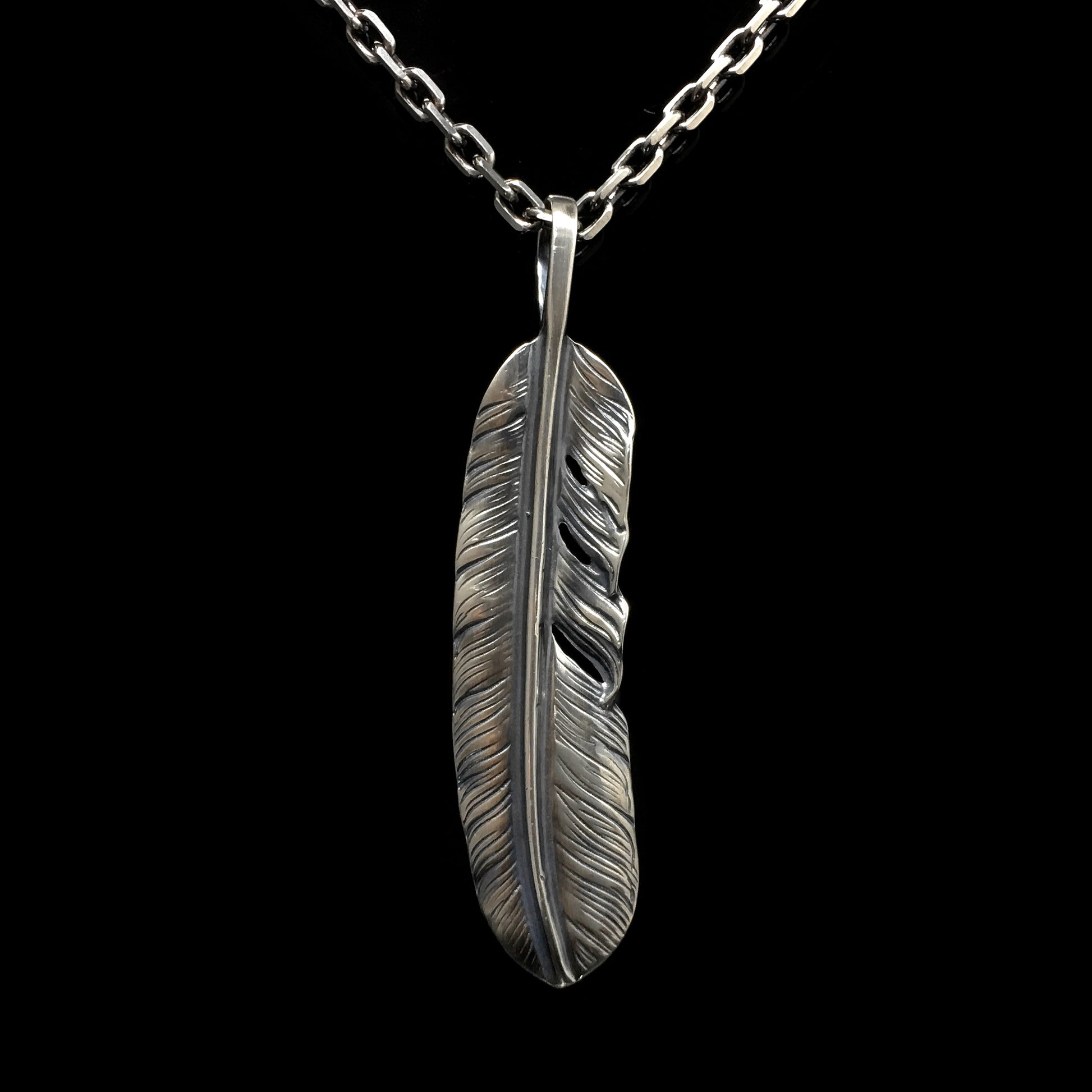 Left Feather Leaf Goro Takahashi Pendant Retro 925 Silver 
