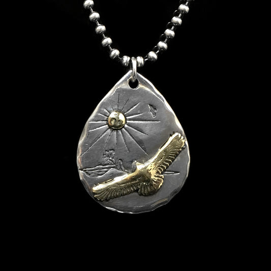Takahashi Goro Silver Sun Eagle Pendant