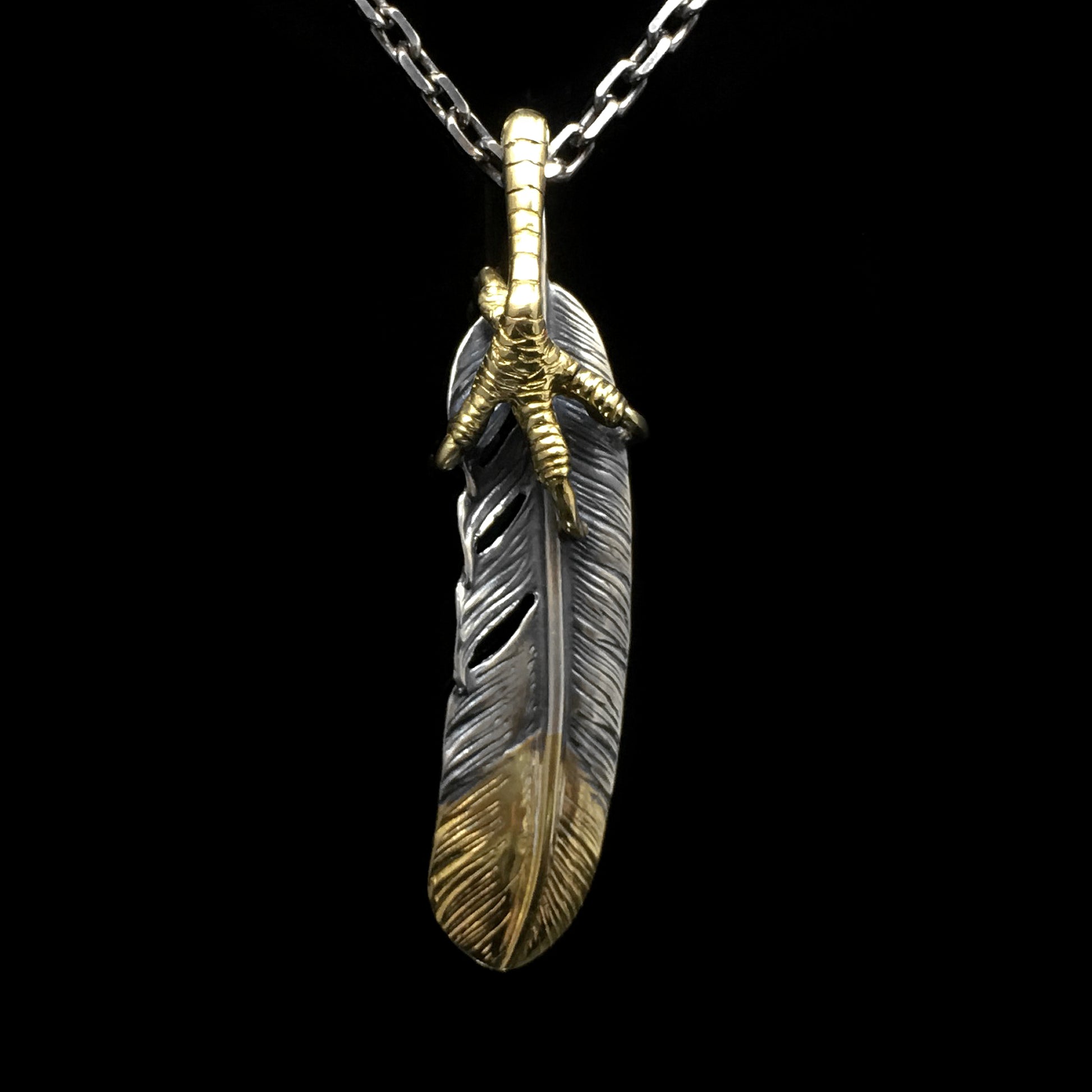 Right Eagle Claw Feather Retro 925 Silver Pendant  Japan Takahashi Goro