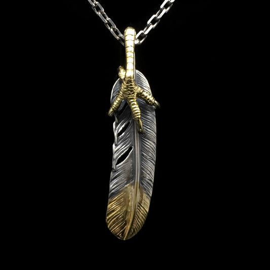 Right Eagle Claw Feather Retro 925 Silver Pendant  Japan Takahashi Goro