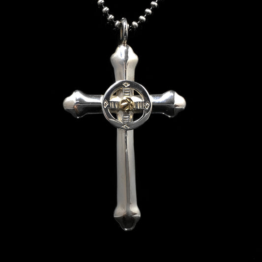 Takahashi Goro Round Brass Cross 925 Silver Pendant