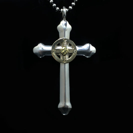 Cross Brass Small Eagle Wheel Goro 925 Silver Pendant