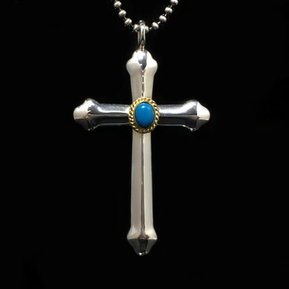Japan Takahashi Goro Turquoise Cross 925 Silver Pendant