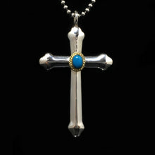Load image into Gallery viewer, Japan Takahashi Goro Turquoise Cross 925 Silver Pendant

