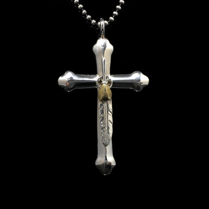 Japan Takahashi Goro Feather Cross 925 Silver Pendant