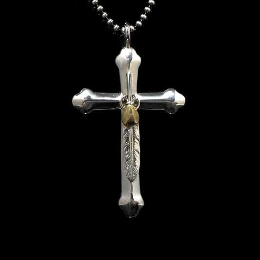 Japan Takahashi Goro Feather Cross 925 Silver Pendant