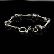 Load image into Gallery viewer, Retro 925 Sterling Silver Skeleton Head Bracelet
