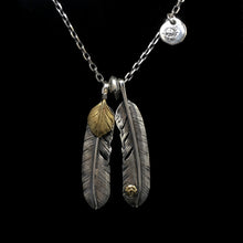 Load image into Gallery viewer, Japan Takahashi Goro Retro 925 Sterling Silver Feather Necklace Set Native American Jewelry
