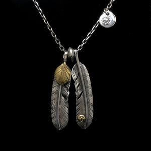 Japan Takahashi Goro Retro 925 Sterling Silver Feather Necklace Set Native American Jewelry