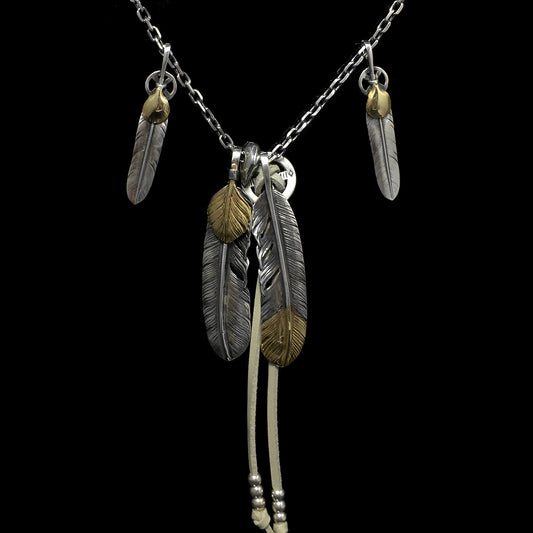 925 Sterling Silver Takahashi Goro Retro John Mayer Necklace Feather