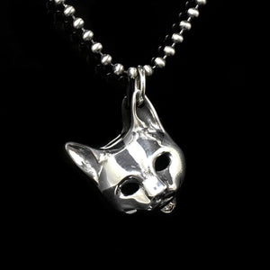 925 Sterling Silver Cat Head Pendant