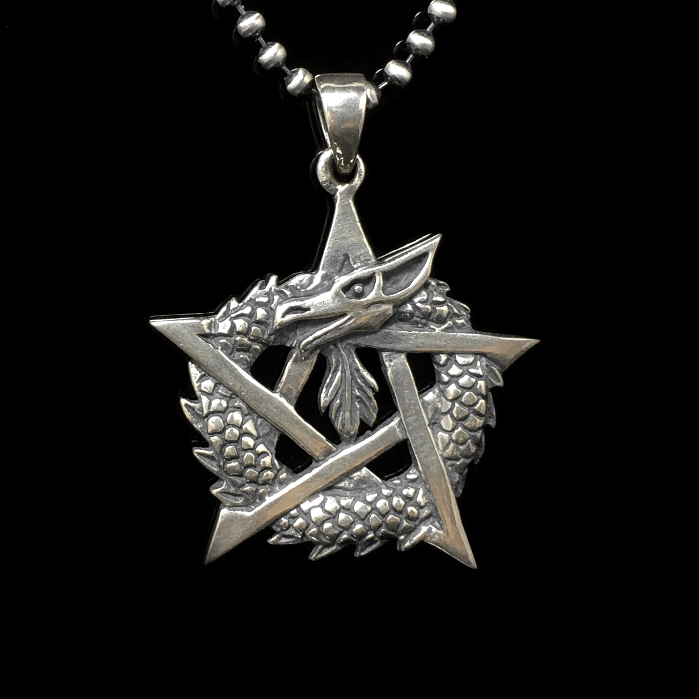 Retro 925 Sterling Silver Dragon Pendant