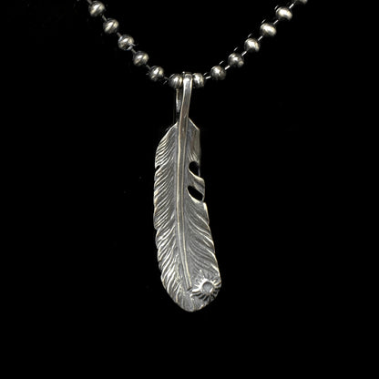 Takahashi Goro Leaf Retro 925 Silver Feather Pendant
