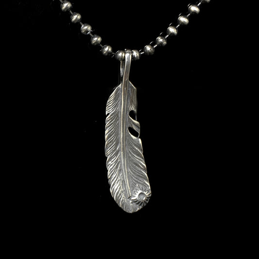 Takahashi Goro Leaf Retro 925 Silver Feather Pendant