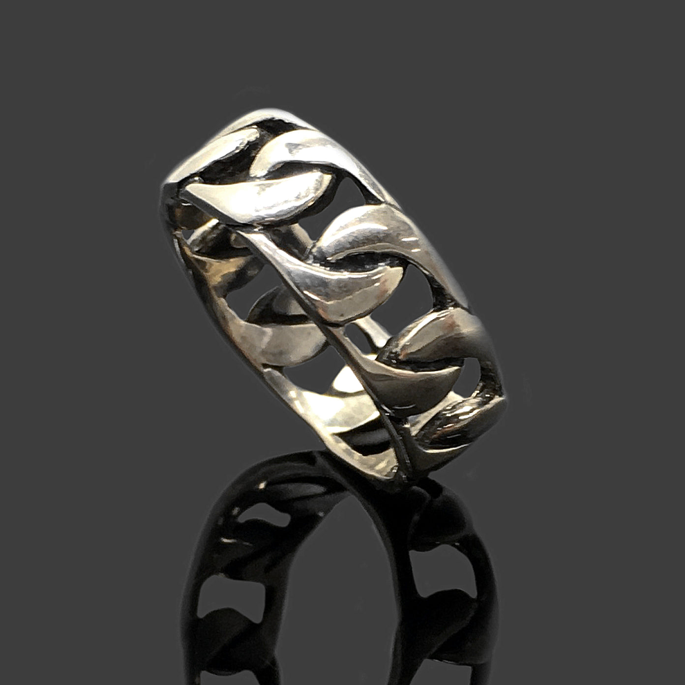 Retro 925 Sterling Silver Chain Ring
