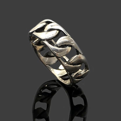 Retro 925 Sterling Silver Chain Ring