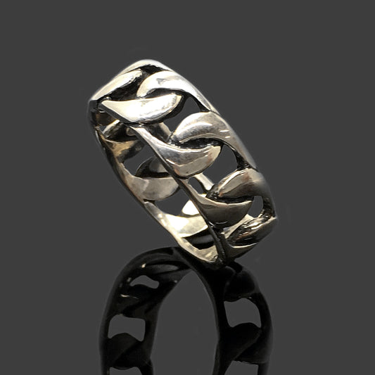 Retro 925 Sterling Silver Chain Ring