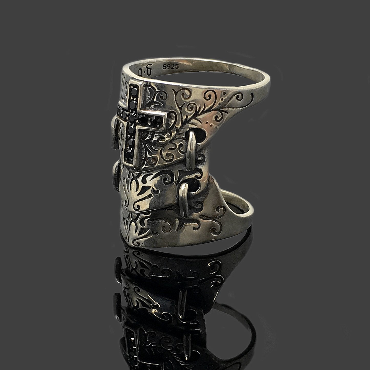 Sterling Silver Retro Spartan Hero Helmet Mask Ring