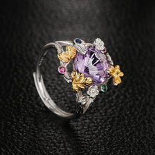 Load image into Gallery viewer, S925 Silver Amethyst RingWB-R046
