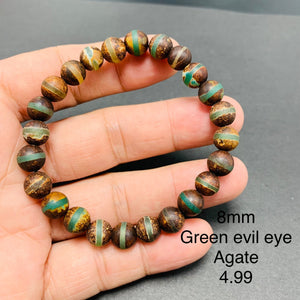Green Evil Eye Agate Bracelets TSB-028