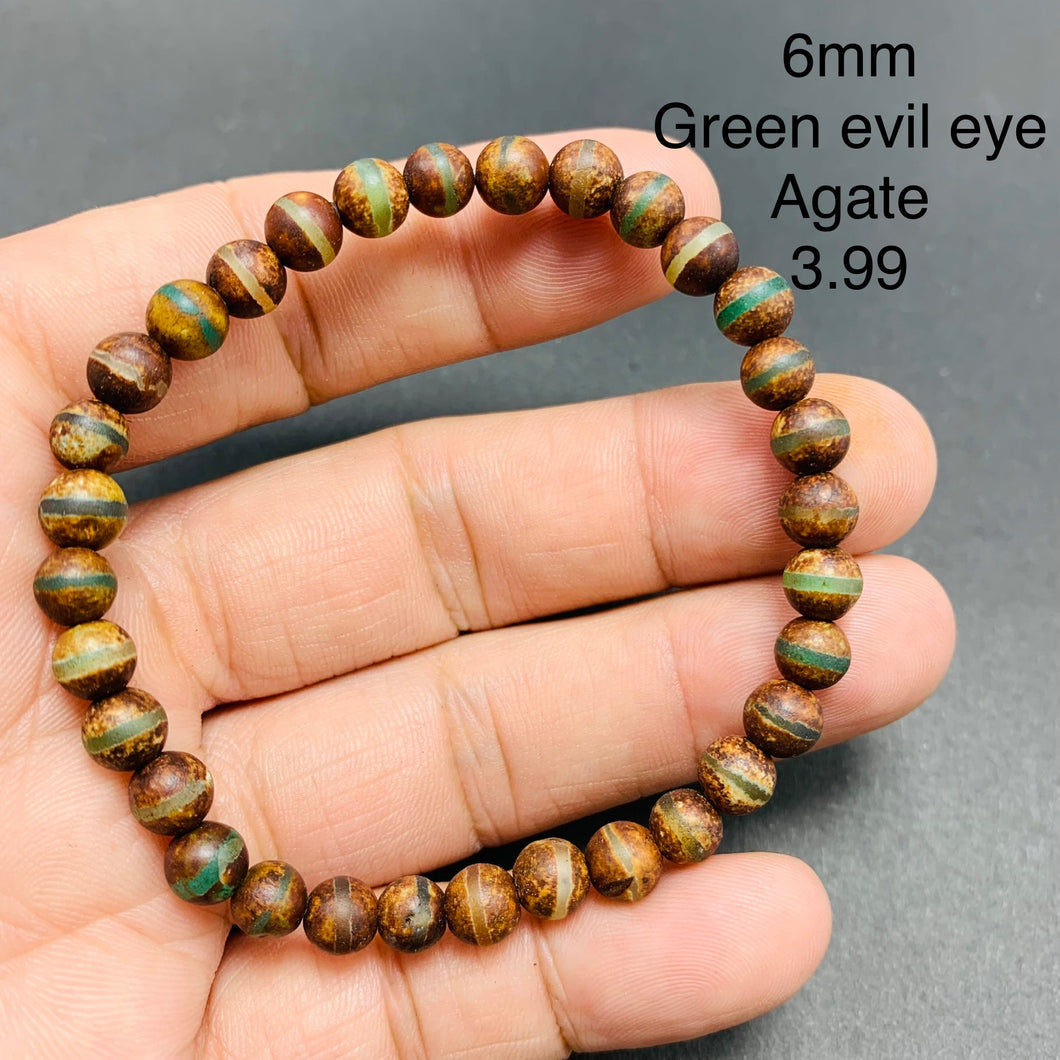 Green evil eye Agate Bracelets TSB-080