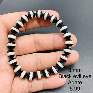 Black evil eye Agate Bracelets TSB-084