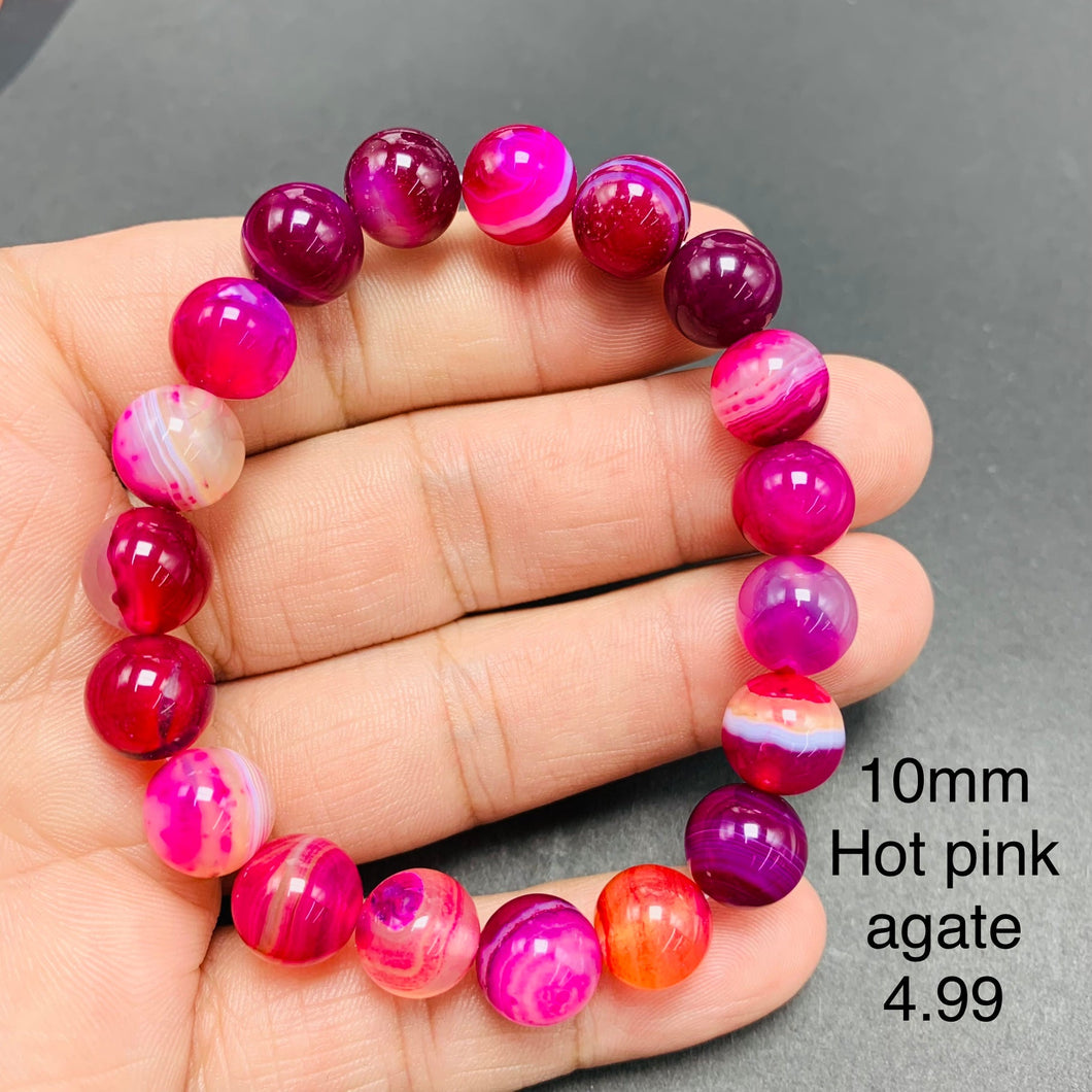 Hot Pink Agate Bracelets TSB-138