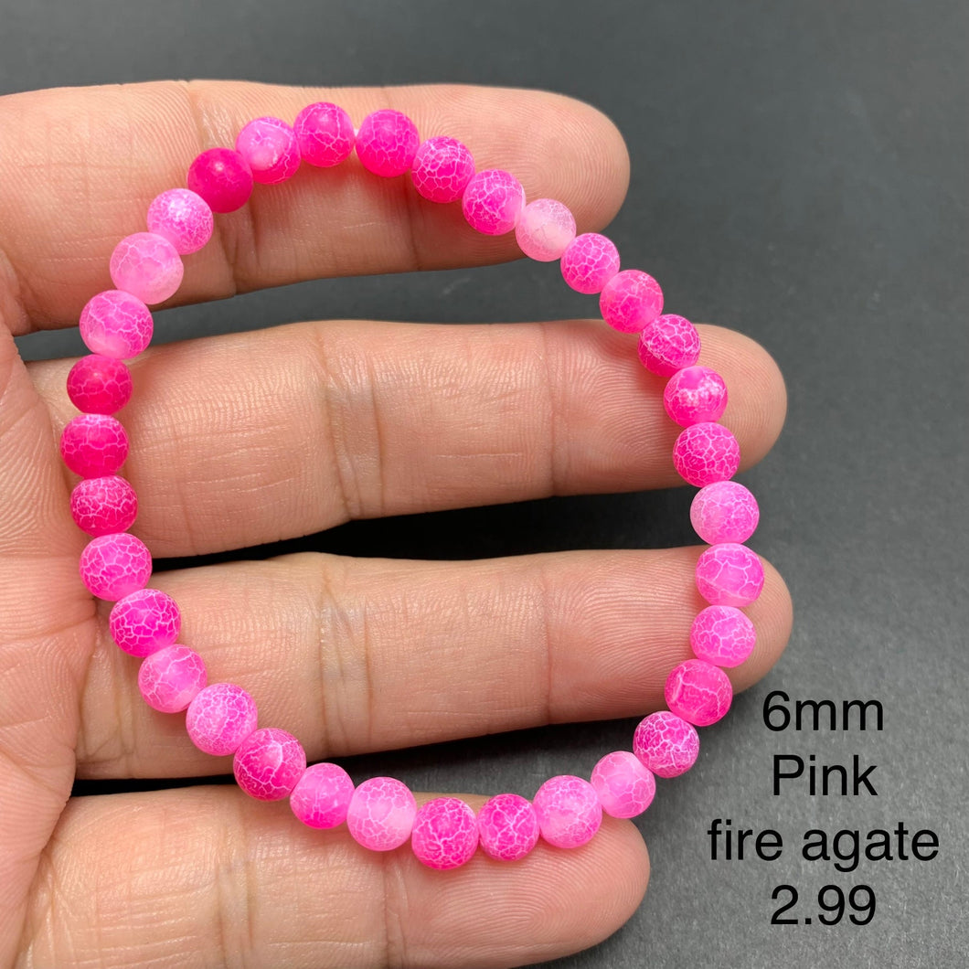 Pink Fire Agate Bracelets TSB-143