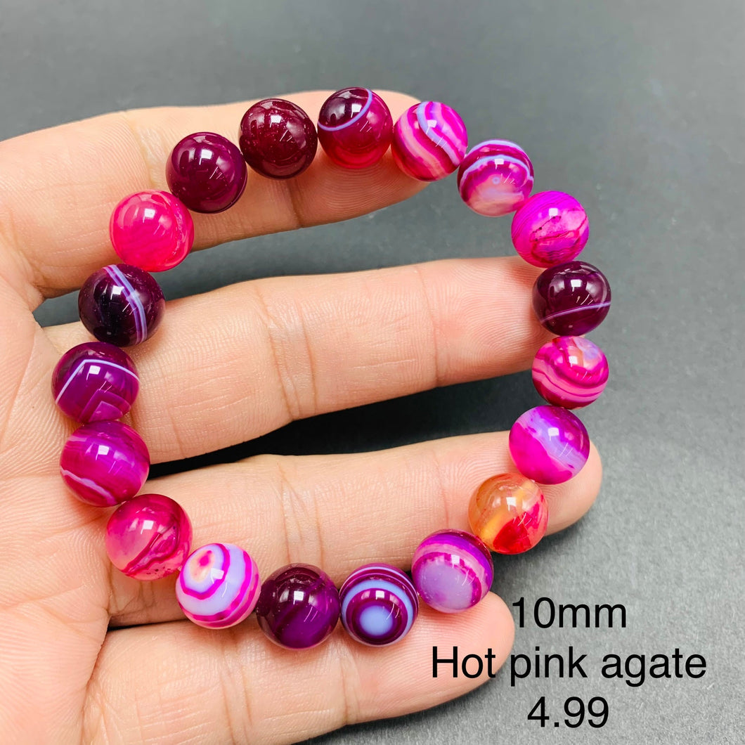 Hot Pink Agate Bracelets TSB-154