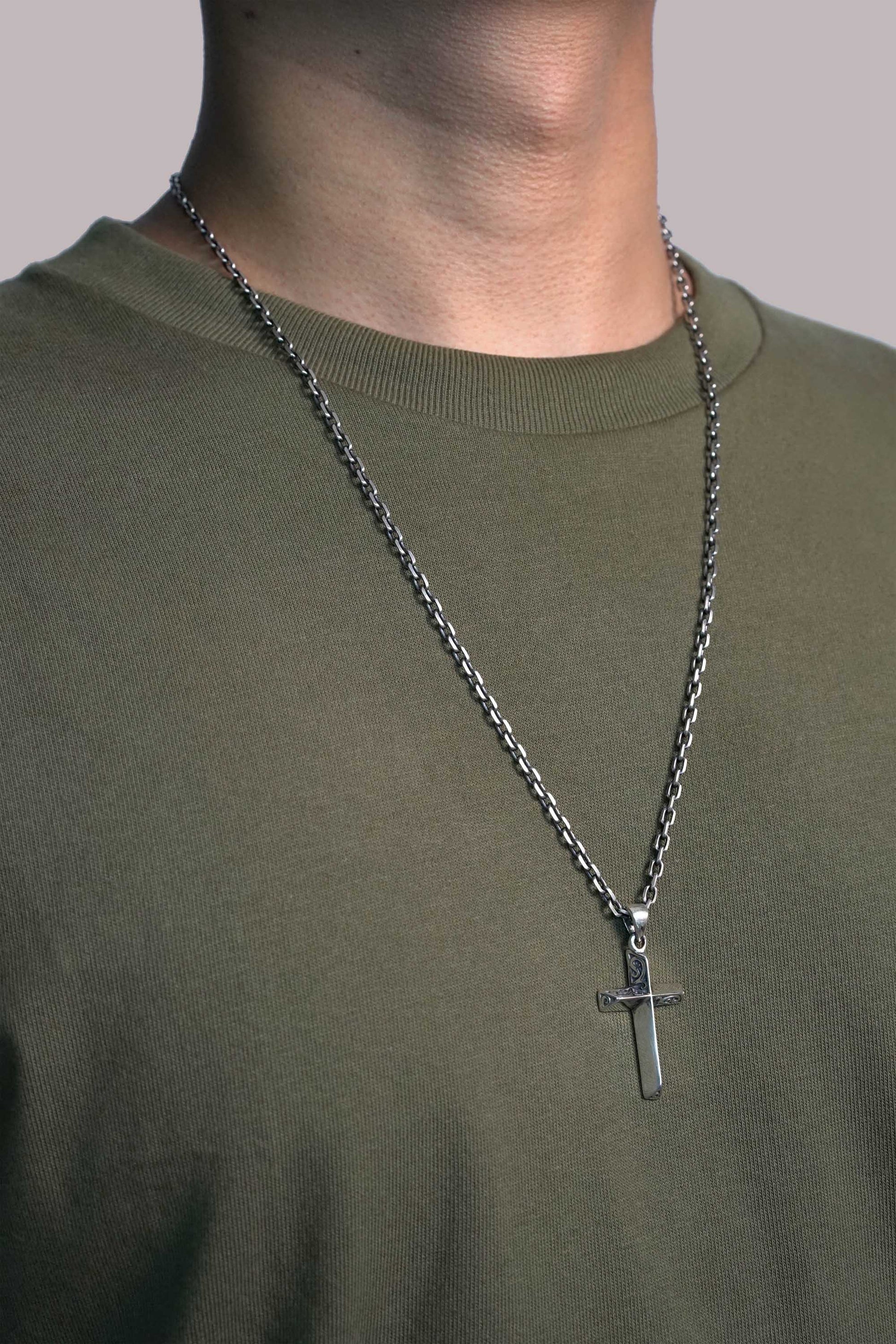 Double Side Antique Cross 925 Silver Pendant