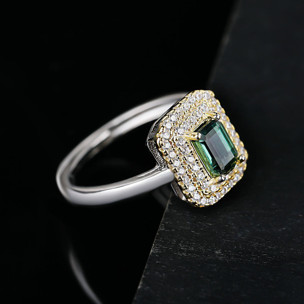 S925 Silver Tourmaline Ring WB-R059