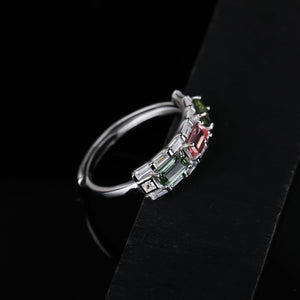 S925 Silver Tourmaline Ring WB-R053
