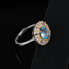 Load image into Gallery viewer, S925 Silver Blue Topaz Ring WB-R027
