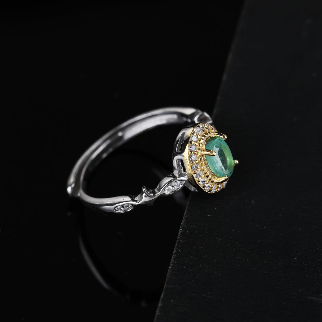S925 Silver Emerald Ring WB-R028