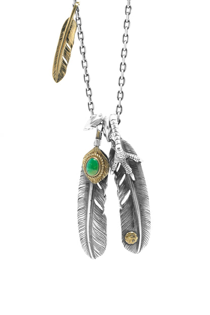 Retro Silver Eagle Claw Feather Necklace Set Takahashi Goro