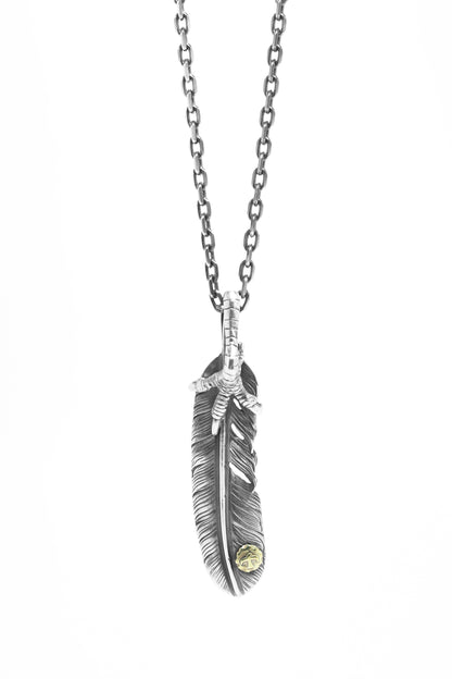 Takahashi Goro Left Feather Necklace Set Retro 925 Silver