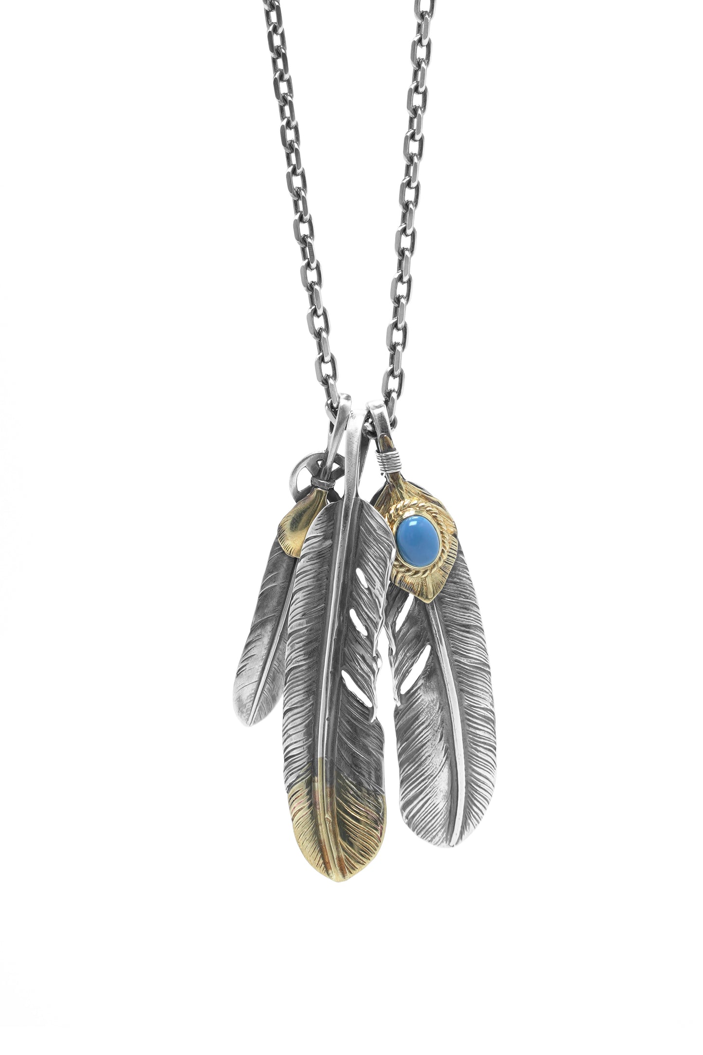 Japan Takahashi Goro Retro Feather Necklace Set 925 Silver