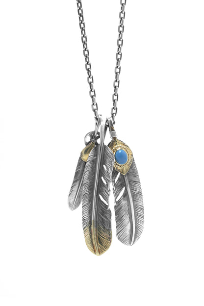 Japan Takahashi Goro Retro Feather Necklace Set 925 Silver
