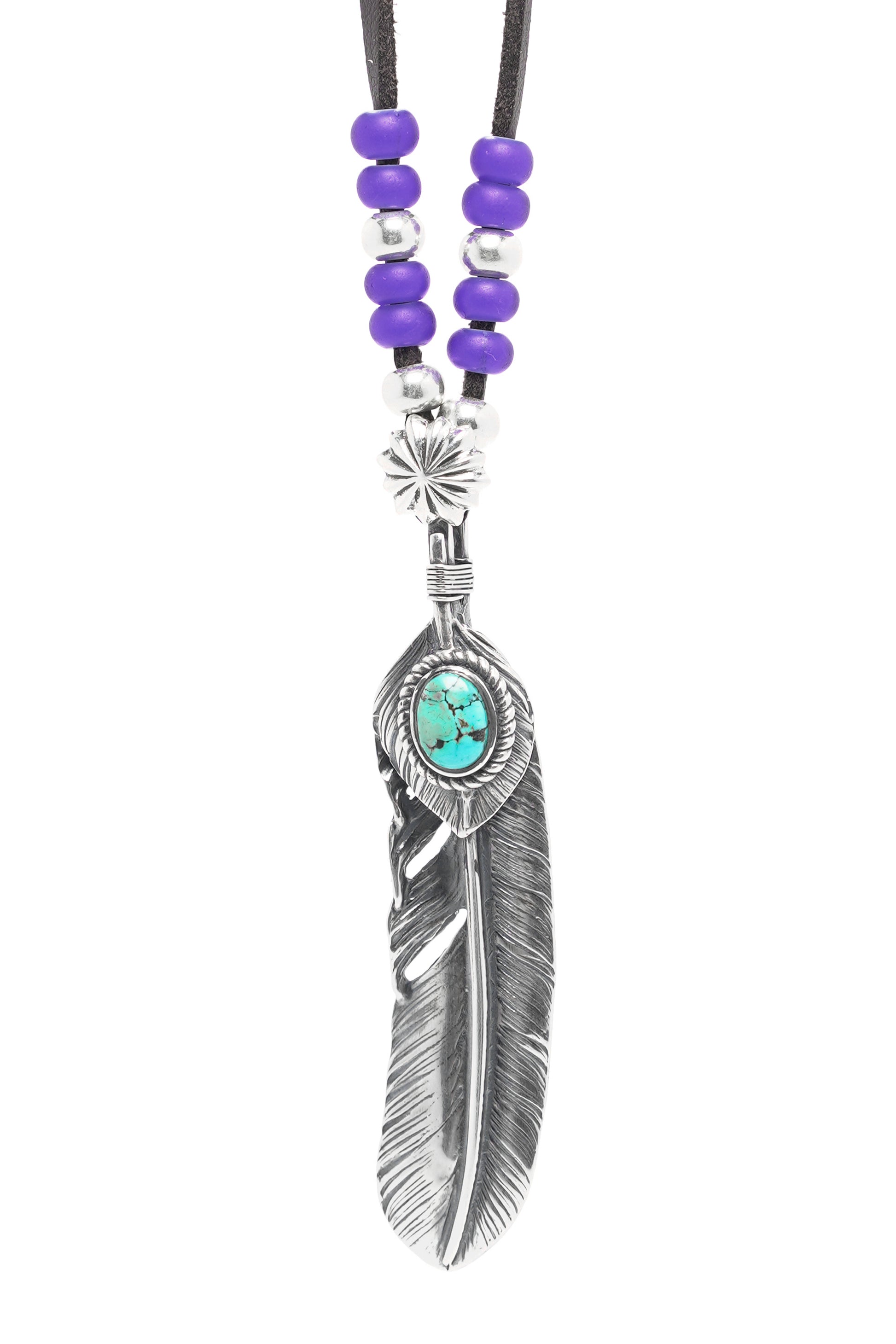 Takahashi Goro Turquoise Feather Necklace Set Retro 925 Silver